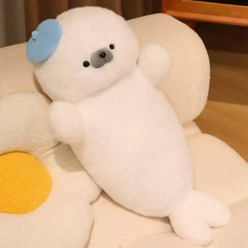 Latest Sleeping Seal Doll Kawaii Stuffed Plush Toy Handmade Doll Cartoon Anime Cute Pillow Children's Birthday Gift Fun Doll