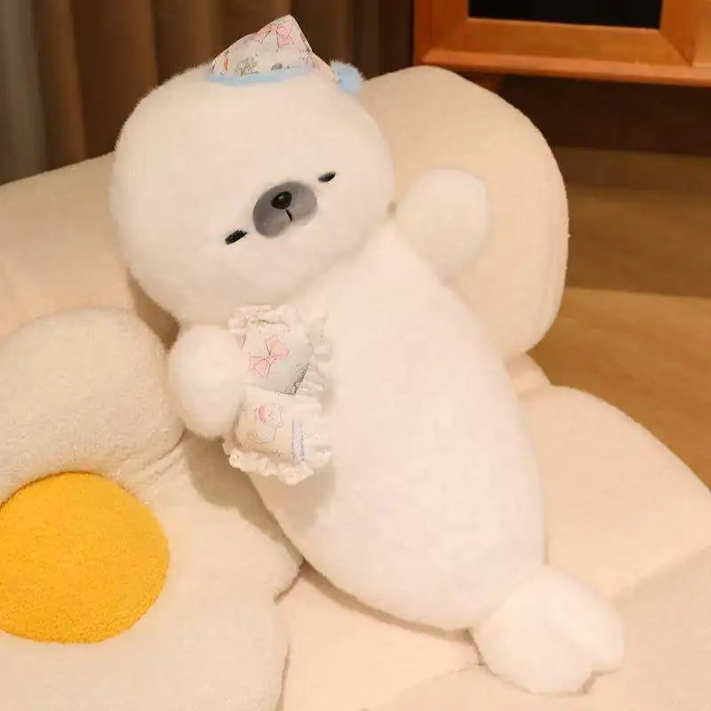 Latest Sleeping Seal Doll Kawaii Stuffed Plush Toy Handmade Doll Cartoon Anime Cute Pillow Children's Birthday Gift Fun Doll