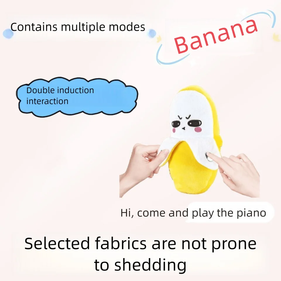 1 Type of Fruit-Sensing Rhythm Piano, Banana-Style Musical Plush Toy, Which Can Be Used for Interactive Rhythm Playing for Two People, or for Solo Play You Need to Bring Your Own 3 Aa Batteries, Which Are Perfect for Couples' Interactions and a Great Tool