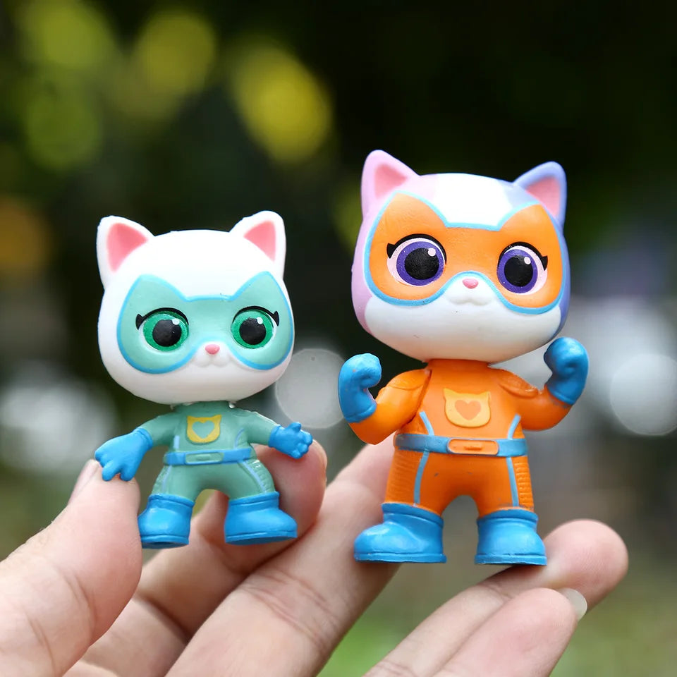5PCS/SET Hot-selling Super Kitty Team Superkitties Toy Doll Cat Cute Car Ornament Action Figures 2 Styles