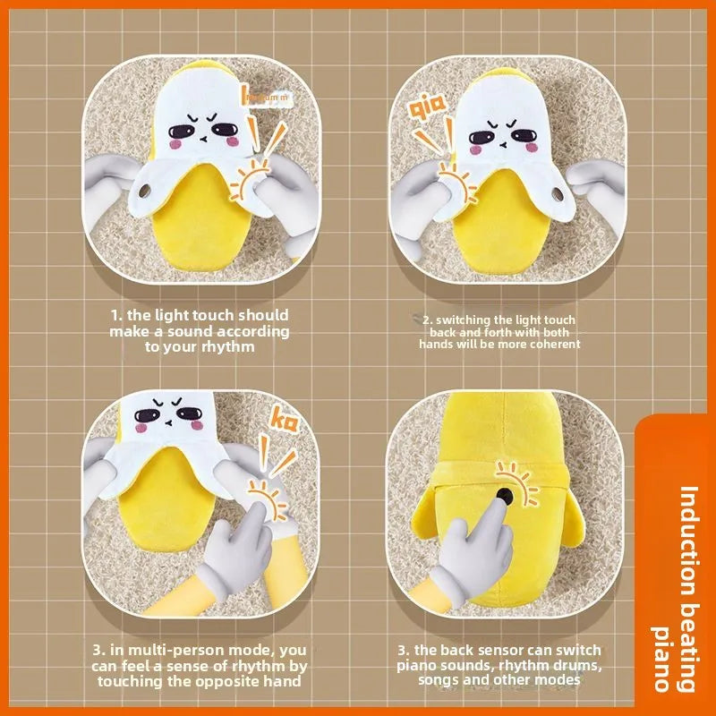 1 Type of Fruit-Sensing Rhythm Piano, Banana-Style Musical Plush Toy, Which Can Be Used for Interactive Rhythm Playing for Two People, or for Solo Play You Need to Bring Your Own 3 Aa Batteries, Which Are Perfect for Couples' Interactions and a Great Tool