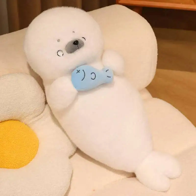 Latest Sleeping Seal Doll Kawaii Stuffed Plush Toy Handmade Doll Cartoon Anime Cute Pillow Children's Birthday Gift Fun Doll