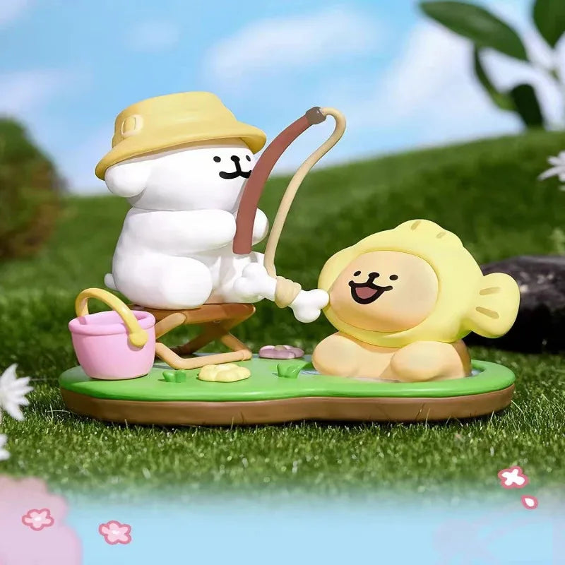 Plzdot Maltese Line Puppy Happy Outing Series Blind Box Mystery Box Toys Cute Action Anime Figure Kawaii Model Gift