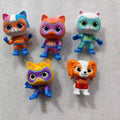 5PCS/SET Hot-selling Super Kitty Team Superkitties Toy Doll Cat Cute Car Ornament Action Figures 2 Styles